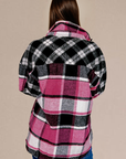 Black Plaid Colorblock Loose Shacket