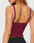 Women's Bow Camisole Backless Tank Waist Trimming Wave Edge Bandeau Sling Top
