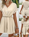 Women's Batwing Sleeve Kinked One-piece Shorts