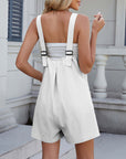 Summer Square Neck Shorts Jumpsuit With Pockets INS Fashion Solid Color Beach Bodysuit Women's Clothing
