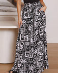 Flowers Printed Wide-leg Trousers Summer Casual Straight Pnats For Women Beach Clothing
