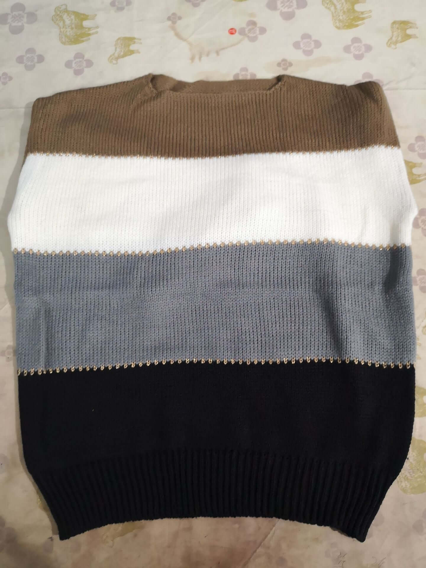 Contrast striped midi sweater