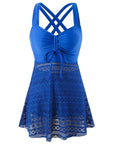 Korean Version Of Solid Color Lace One-piece Swimsuit