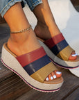 Ankle-strap Sandals Block Platform Wedge Plus Size Slippers