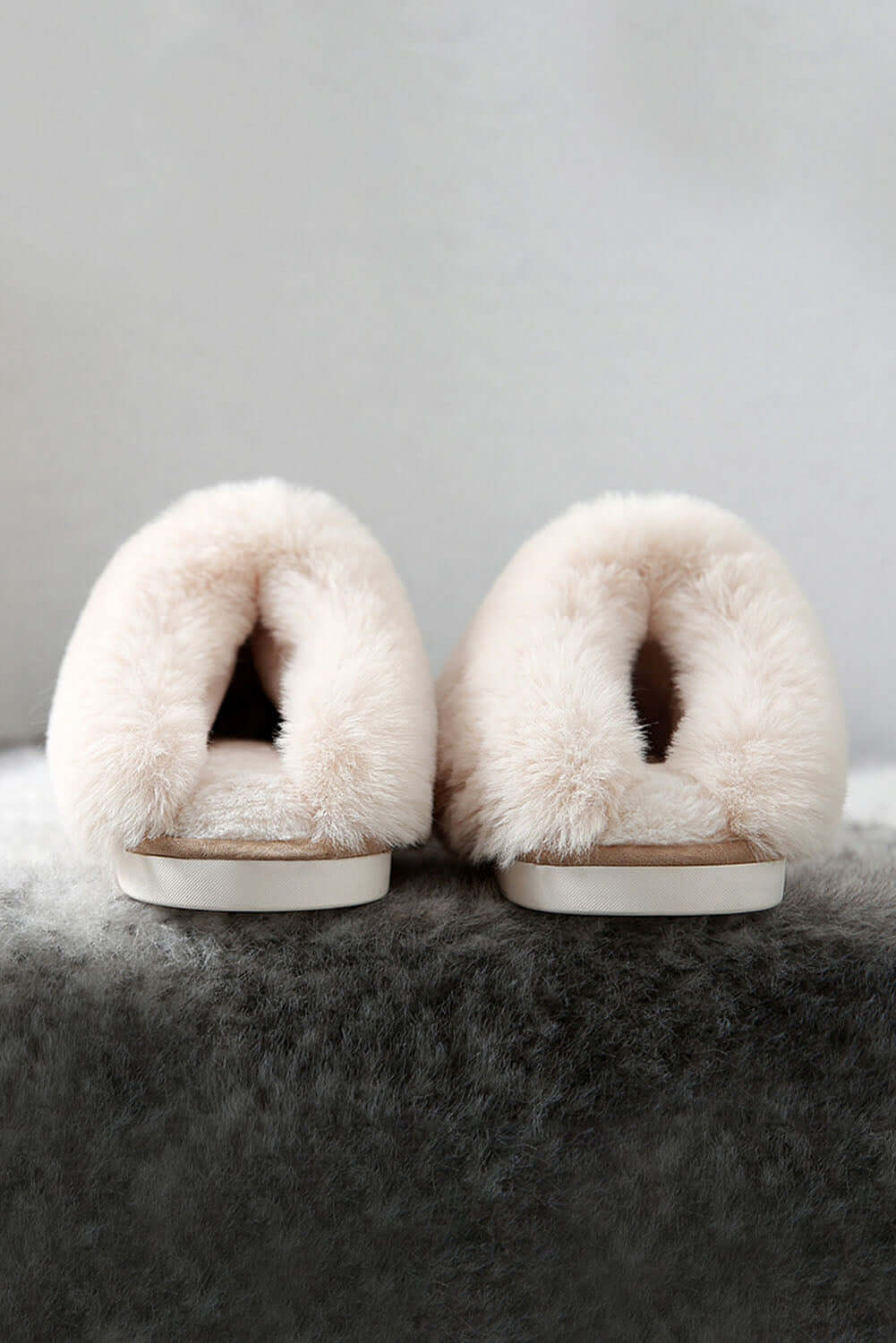 Khaki Cut and Sew Faux Suede Plush Lined Slippers - Little Miss Vanilla