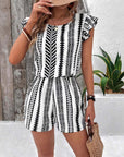 Female Strap Floral Print Ruffles Jumpsuit