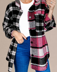 Black Plaid Colorblock Loose Shacket