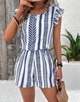 Female Strap Floral Print Ruffles Jumpsuit