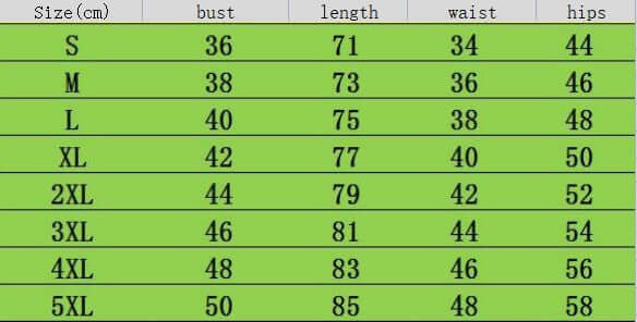 Size chart for women's plus size skirt bikini featuring bust, length, waist, and hip measurements.