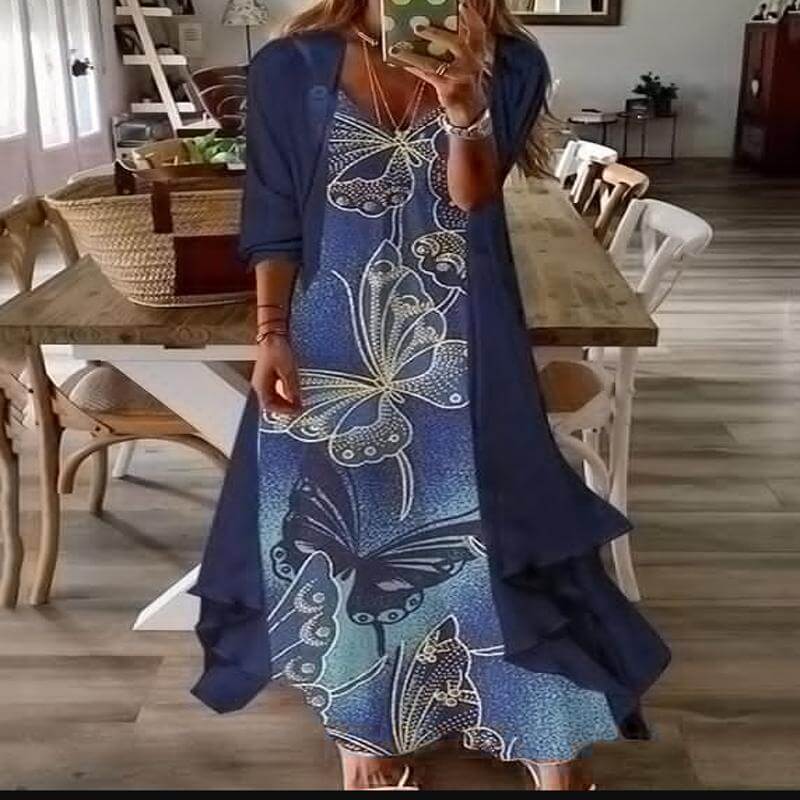 Women's Printed Holiday Sling Maxi Dress India - Little Miss Vanilla