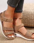 Summer Rhinestone Wedges Sandals Casual Sports Air Cushion Bottom Beach Shoes For Women Roman Sandals