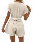 Women's Batwing Sleeve Kinked One-piece Shorts