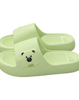 Cute Bear Home Slippers Summer Fashion Thick Bottom Non-slip Bathroom Slipper Women Men Couples Shoes
