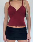 Women's Bow Camisole Backless Tank Waist Trimming Wave Edge Bandeau Sling Top