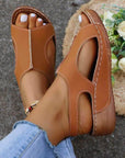 New Summer Wedges Sandals With Elastic Band Design Casual Fish Mouth Shoes For Women