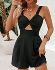 Women's Holiday Solid Color Hollow Twist Knot Jumpsuit
