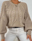 Fashion Retro Prismatic Twist Knitted Sweater