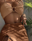 3pcs Halter Bikini Summer Fashion Personalized Three-point Beach Swimsuit For Women