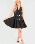Button Front Detail Mini Dress