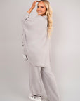 Button Down Long Sleeve Shirt and Wide Leg Trousers Co-ord Set