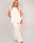 Sleeveless Relaxed Fit Top and Wide Leg Trouser Co-Ord Set
