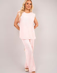 Sleeveless Relaxed Fit Top and Wide Leg Trouser Co-Ord Set