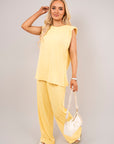 Sleeveless Relaxed Fit Top and Wide Leg Trouser Co-Ord Set