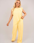 Sleeveless Relaxed Fit Top and Wide Leg Trouser Co-Ord Set