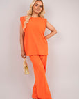 Sleeveless Relaxed Fit Top and Wide Leg Trouser Co-Ord Set