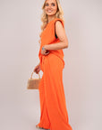 Sleeveless Relaxed Fit Top and Wide Leg Trouser Co-Ord Set
