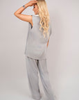Sleeveless Relaxed Fit Top and Wide Leg Trouser Co-Ord Set