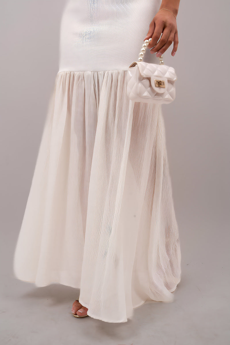 Strapless Tulle Bottom Maxi Dress