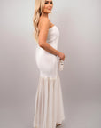 Strapless Tulle Bottom Maxi Dress