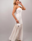 Strapless Tulle Bottom Maxi Dress