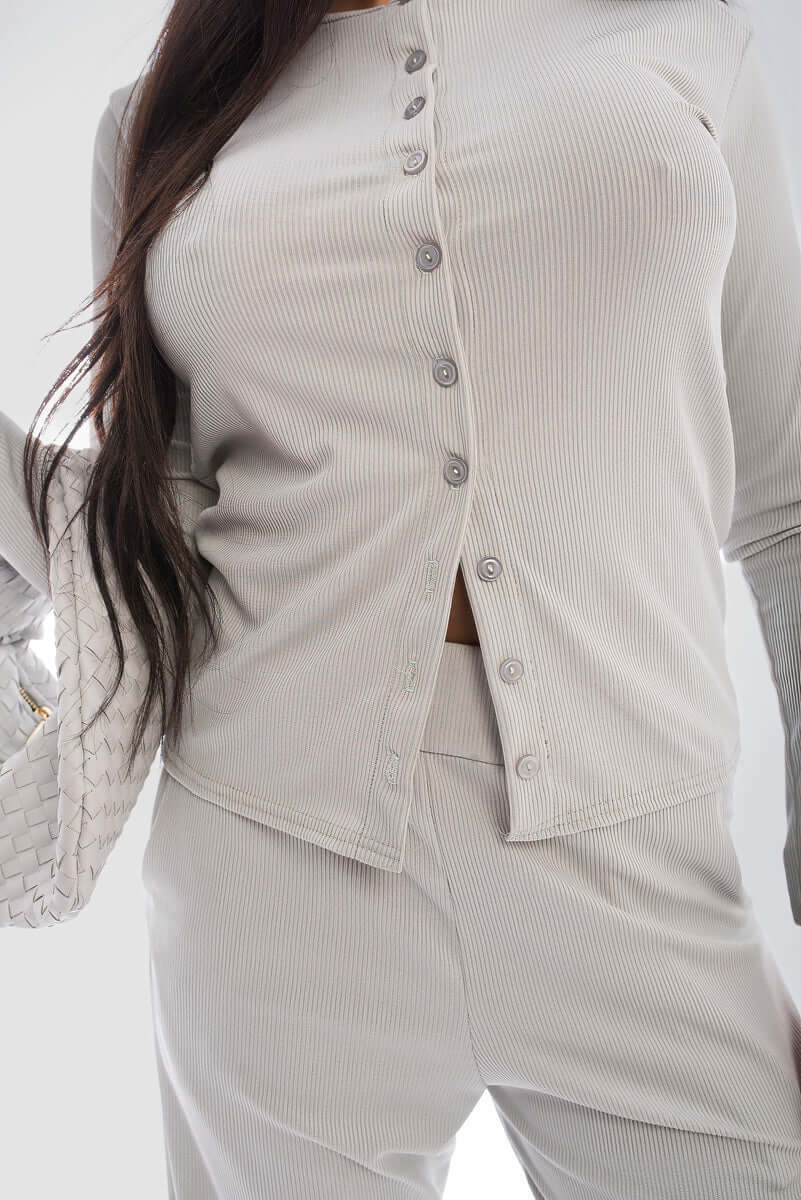 Long Sleeve Button Down Top & Trouser Co-ord Set