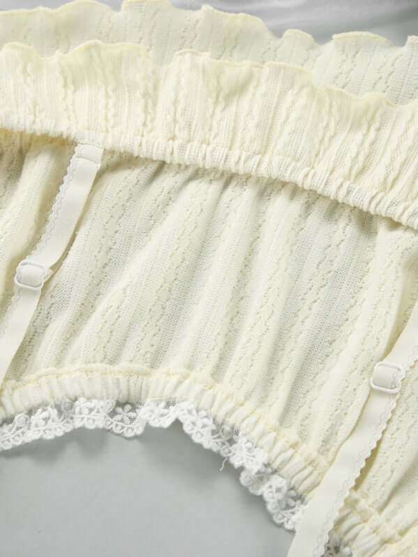 Sexy hollow lace camisole shorts pajamas two-piece set