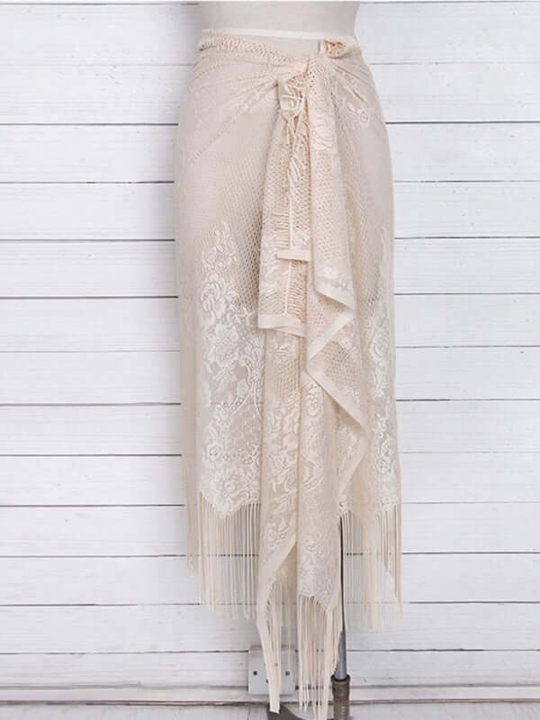 Lace Tassel Women’s Beach Cover-Up Skirt