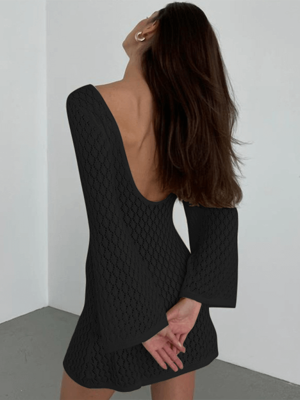 New beach dress solid color sexy knitted hollow bikini swimsuit cover up sun protection clothing