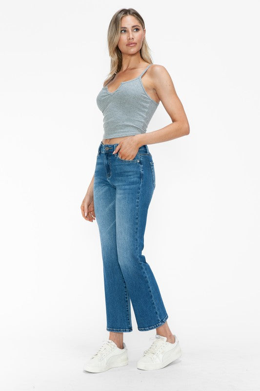 bytos Full Size Cat's Whiskers Mid Rise Ankle Jeans - Little Miss Vanilla