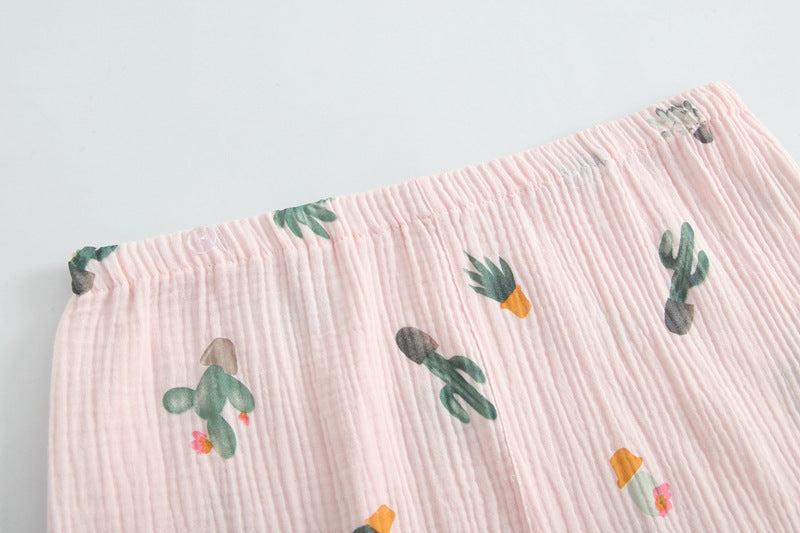 Kimono Cotton Gauze Maternal Postpartum Breastfeeding Confinement Clothing Home Pajamas Set