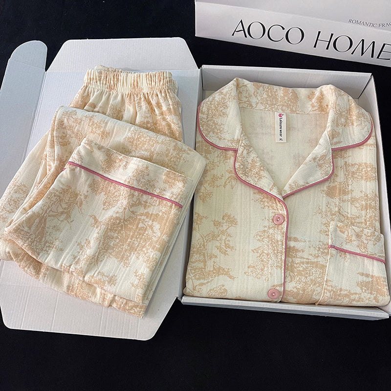 Women&#39;s Cotton Long Sleeve Cardigan Pajamas