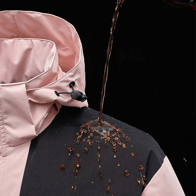 Hooded Windbreaker Unisex Fashion Colorblock Zip-up Jacket With Pockets Waterproof Outwear For Women Men Clothing