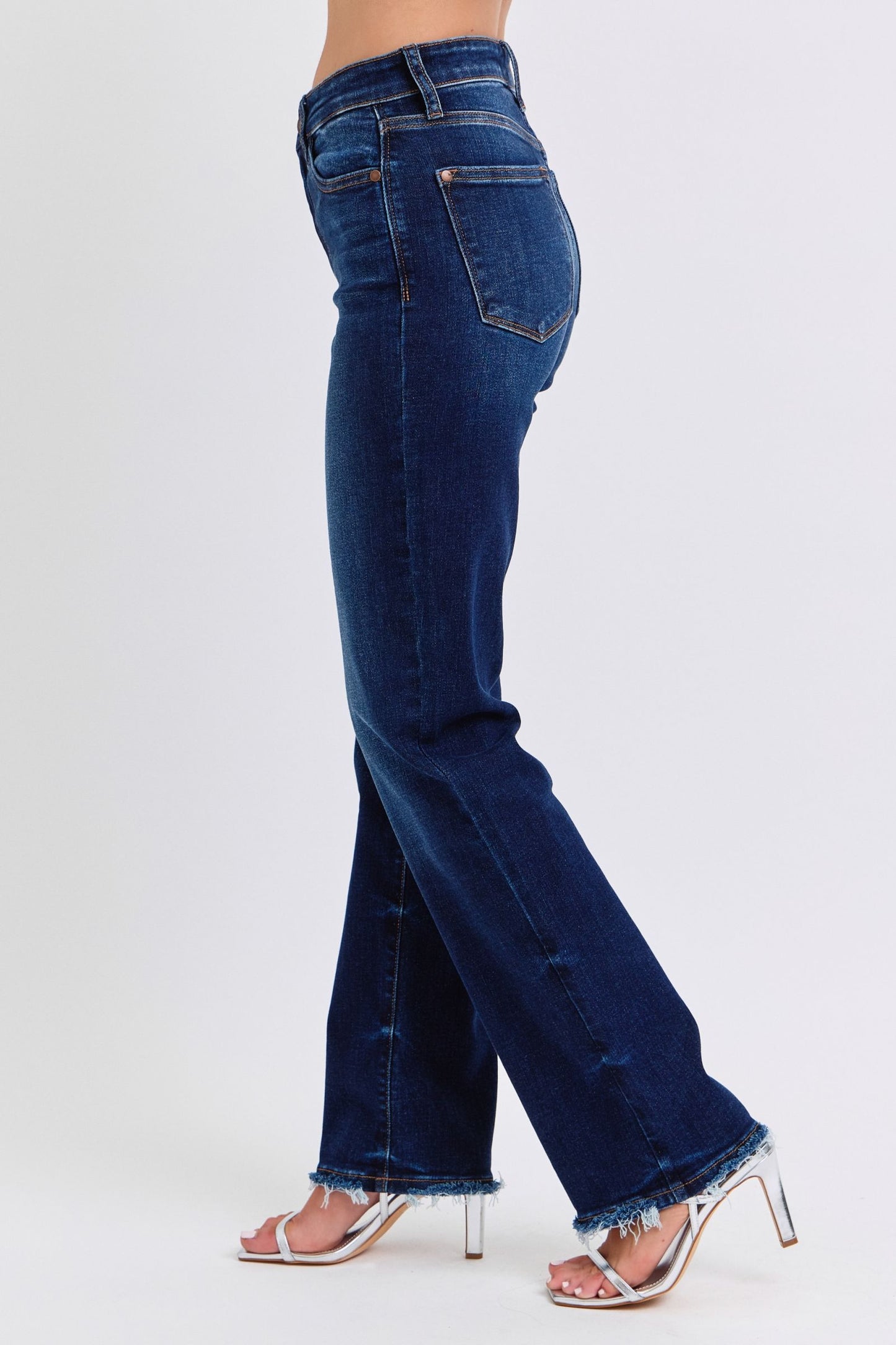 Judy Blue Full Size Raw Hem Straight Leg Jeans - Little Miss Vanilla