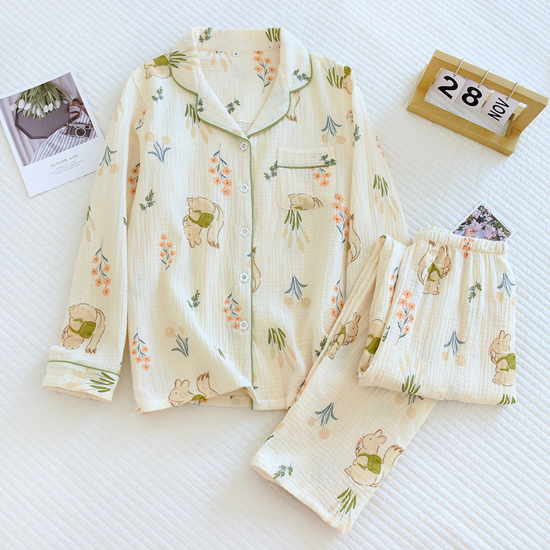 Women&#39;s Pure Cotton Long Sleeve Pajamas Suit