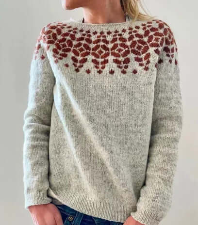 Women&#39;s Fashion Round Neck Multicolor Loose Leisure Pullover Knitwear Sweater