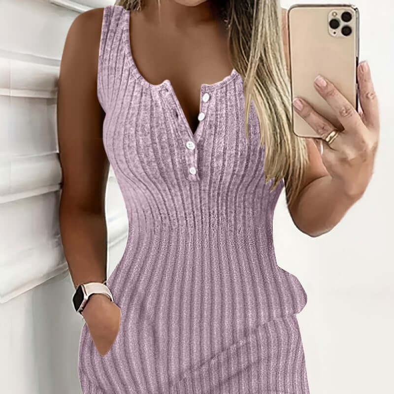 Sunken Stripe Slim Fit Dress Women