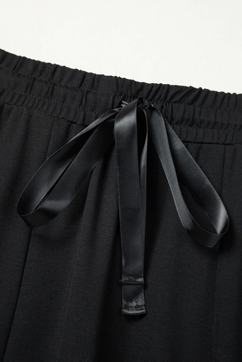 Black Boho Lace Patchwork Wide Leg High Waist Pants