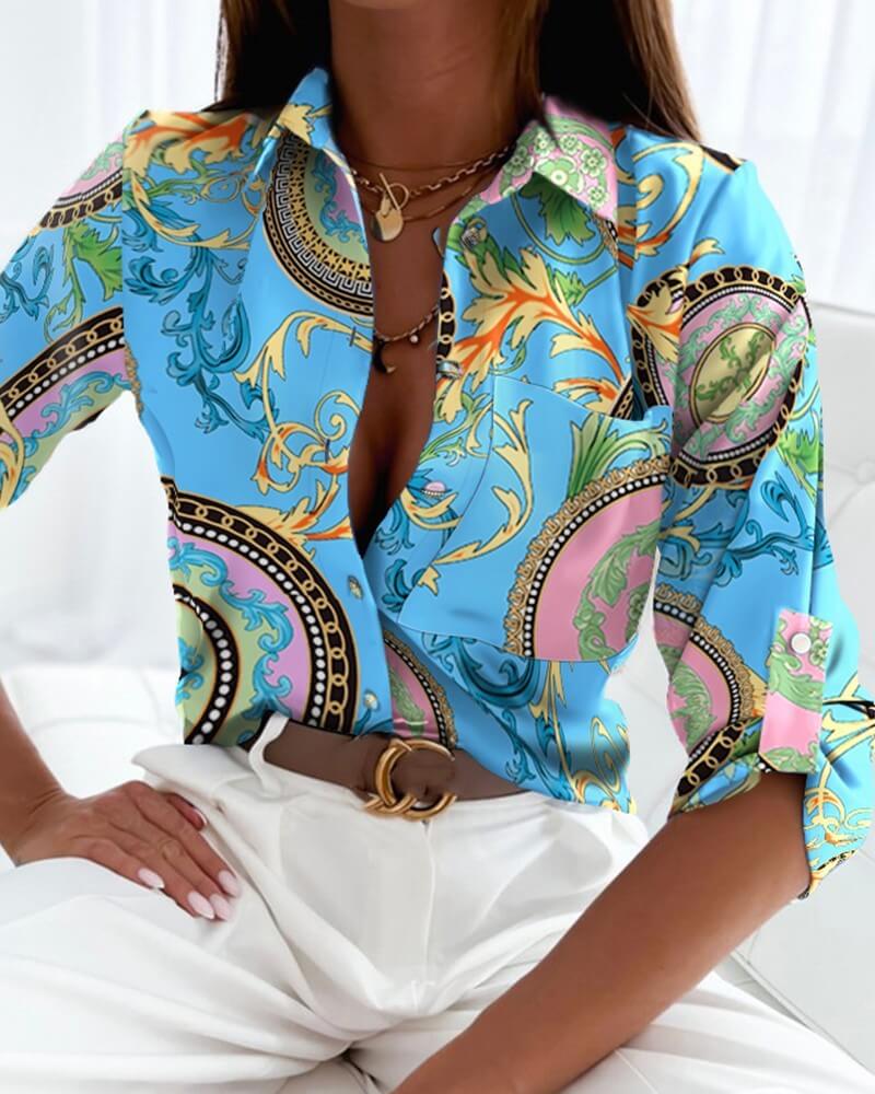Fashion Long Sleeve Printed Shirt