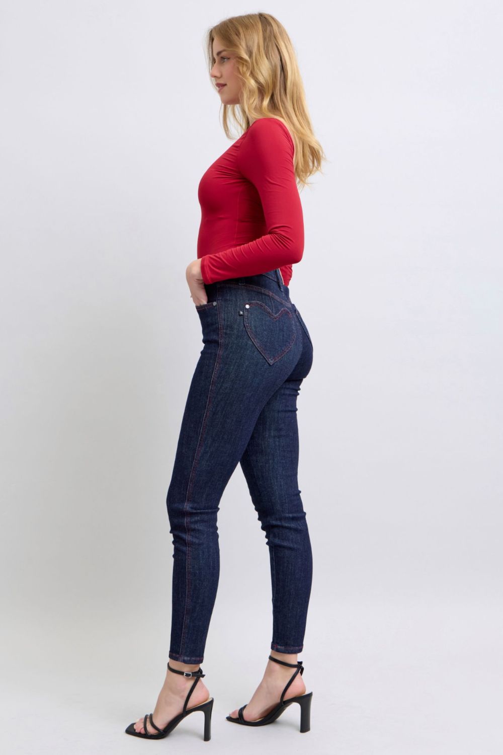 Judy Blue Full Size Heart Shaped Back Pockets Skinny Jeans - Little Miss Vanilla