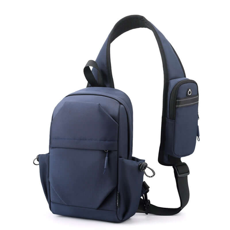 Men's dark gray Oxford cloth backpack, waterproof and breathable shoulder bag for daily use.